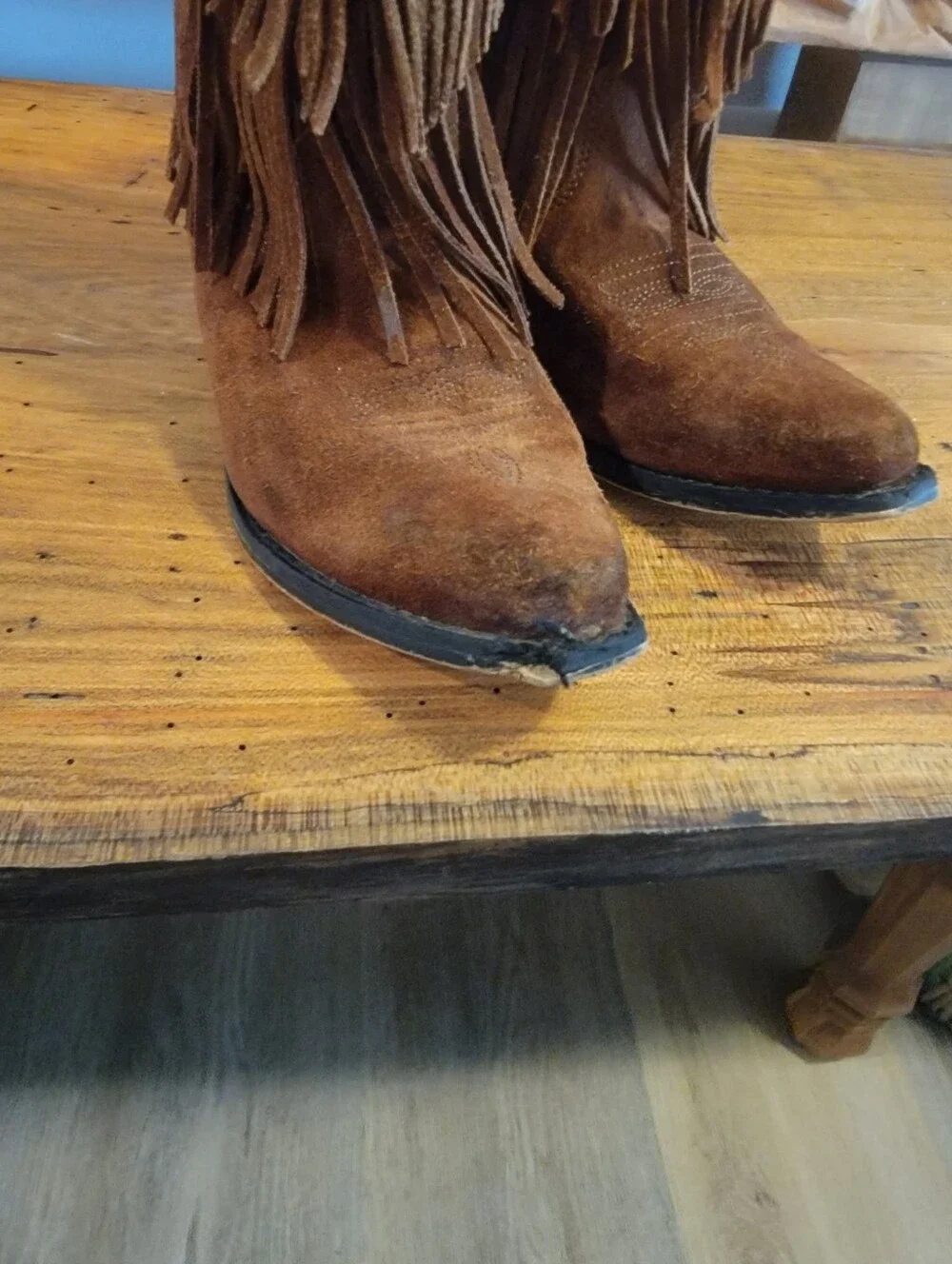 Girls Size 3 Shayanne Brown Leather  Double Fringe Cowgirl Western Boots